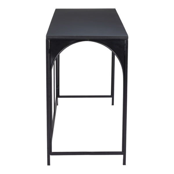 HomeRoots 50" Sleek Black Steel Frame Console Table - Modern Design for Entryways, Living Rooms & Small Spaces 668872