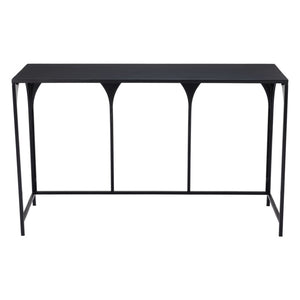 HomeRoots 50" Sleek Black Steel Frame Console Table - Modern Design for Entryways, Living Rooms & Small Spaces 668872
