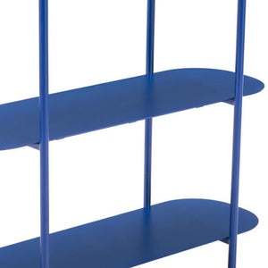 HomeRoots 36" Blue Steel Oval Console Table - Stylish 3-Tier Design for Entryways, Living Rooms & Offices 668873