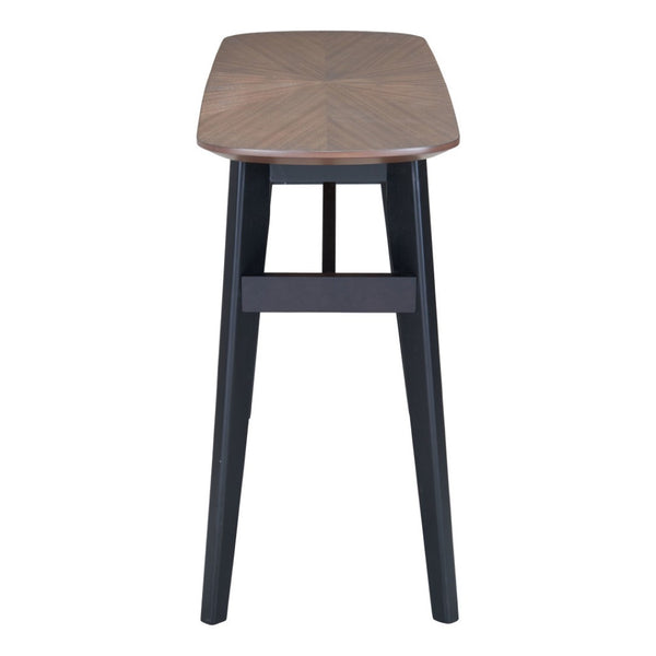 HomeRoots 48" Elegant Espresso and Black Solid Wood Oval Console Table for Narrow Spaces, Versatile Design 668874