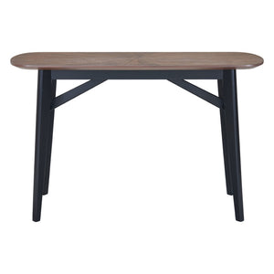 HomeRoots 48" Elegant Espresso and Black Solid Wood Oval Console Table for Narrow Spaces, Versatile Design 668874