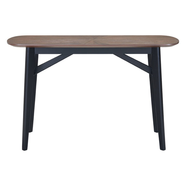 HomeRoots 48" Elegant Espresso and Black Solid Wood Oval Console Table for Narrow Spaces, Versatile Design 668874