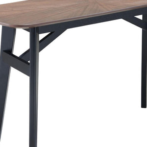 HomeRoots 48" Elegant Espresso and Black Solid Wood Oval Console Table for Narrow Spaces, Versatile Design 668874