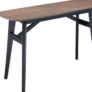 HomeRoots 48" Elegant Espresso and Black Solid Wood Oval Console Table for Narrow Spaces, Versatile Design 668874