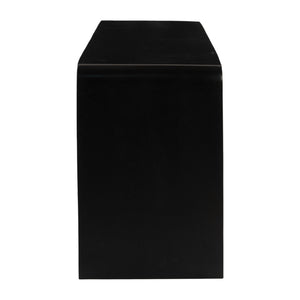 HomeRoots 67" Stylish Black and Natural Solid Wood Sideboard - Versatile Storage Cabinet for Any Room 668875