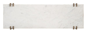 HomeRoots 55" White Marble Console Table with Bronze Iron Base – Elegant, Versatile Design for Any Space 668879