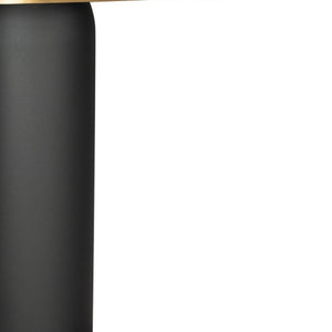 HomeRoots 43" Black and Gold Marble Console Table - Modern Double Pedestal Design for Versatile Home Decor 668882