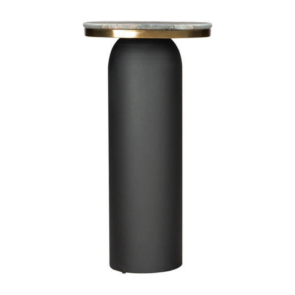 HomeRoots 43" Black and Gold Marble Console Table - Modern Double Pedestal Design for Versatile Home Decor 668882