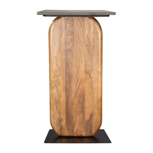 HomeRoots 43" Black Marble and Solid Wood Console Table – Elegant Entryway Accent with Geometric Design 668883