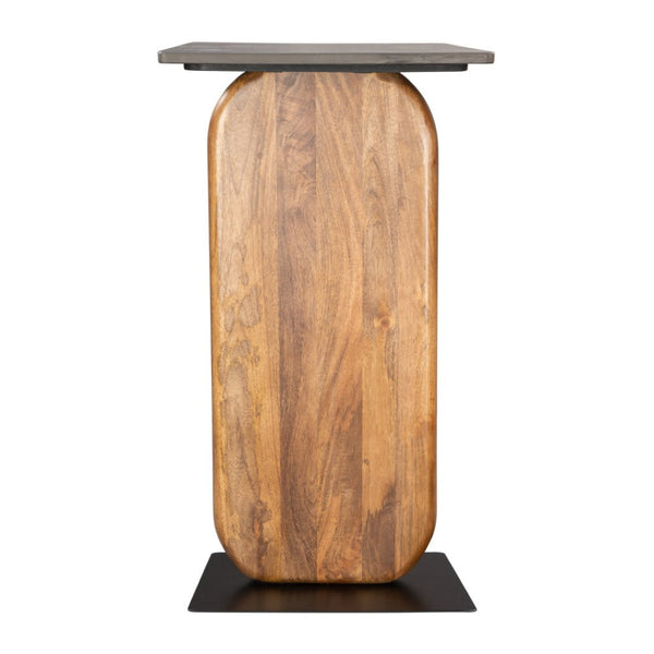 HomeRoots 43" Black Marble and Solid Wood Console Table – Elegant Entryway Accent with Geometric Design 668883