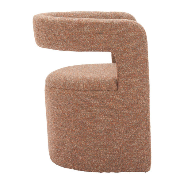 HomeRoots 26" Brown Upholstered Arm Chair & Ottoman Set – Stylish Comfort for Living Room & Office Spaces 668886