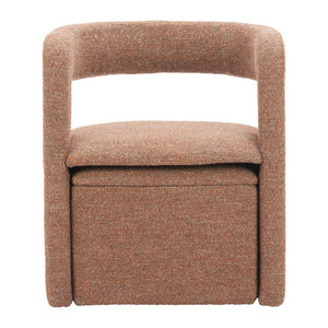 HomeRoots 26" Brown Upholstered Arm Chair & Ottoman Set – Stylish Comfort for Living Room & Office Spaces 668886