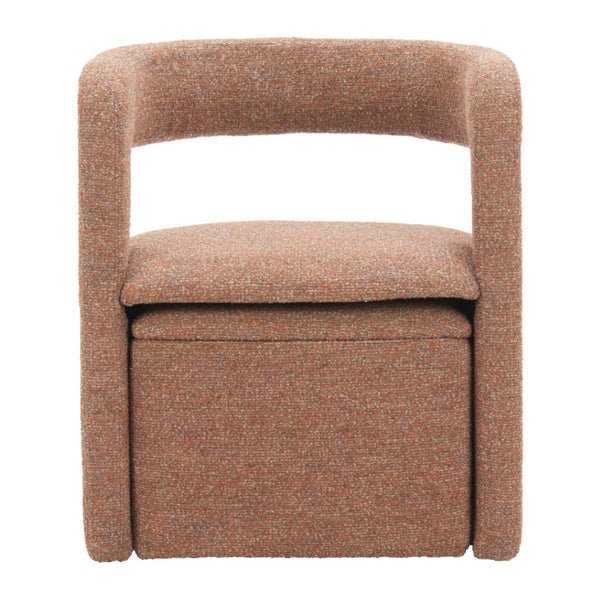 HomeRoots 26" Brown Upholstered Arm Chair & Ottoman Set – Stylish Comfort for Living Room & Office Spaces 668886