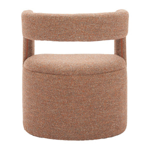 HomeRoots 26" Brown Upholstered Arm Chair & Ottoman Set – Stylish Comfort for Living Room & Office Spaces 668886