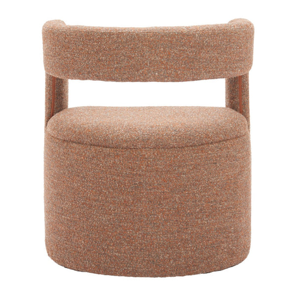 HomeRoots 26" Brown Upholstered Arm Chair & Ottoman Set – Stylish Comfort for Living Room & Office Spaces 668886