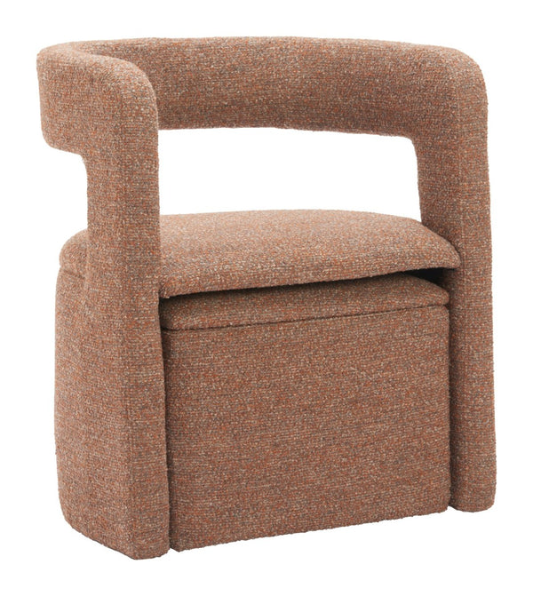 HomeRoots 26" Brown Upholstered Arm Chair & Ottoman Set – Stylish Comfort for Living Room & Office Spaces 668886