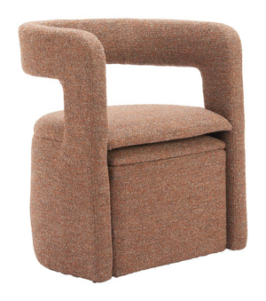 HomeRoots 26" Brown Upholstered Arm Chair & Ottoman Set – Stylish Comfort for Living Room & Office Spaces 668886