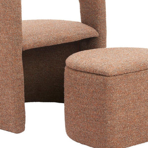 HomeRoots 26" Brown Upholstered Arm Chair & Ottoman Set – Stylish Comfort for Living Room & Office Spaces 668886
