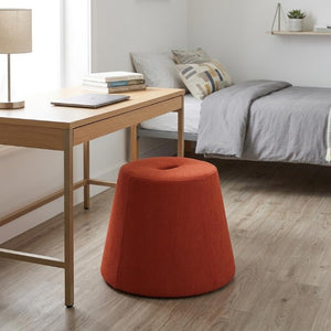 HomeRoots 19 Inch Round Cone Pouf Upholstered Ottoman Accent Seat for Modern Living Room Decor Red 668887