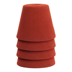 19 Inch Round Cone Pouf Upholstered Ottoman Accent Seat for Modern Living Room Decor