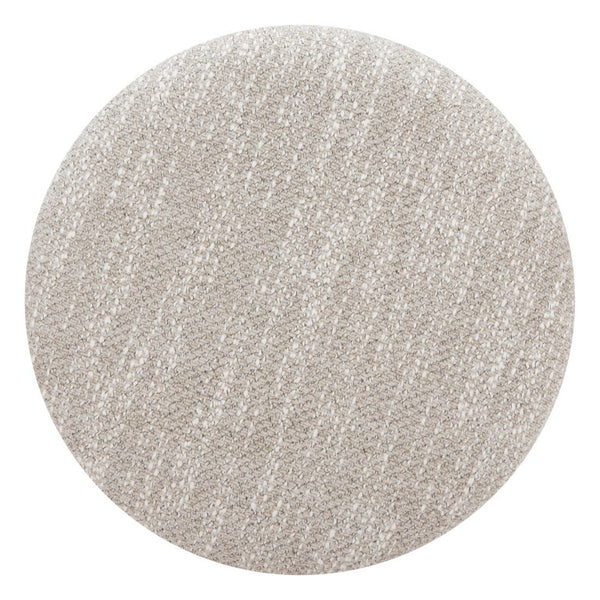 20 Inch Round Storage Ottoman Upholstered in Fabric with Solid Wood Base for Any Room