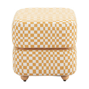 HomeRoots 19" Vibrant Yellow Fabric Ottoman - Stylish Footrest, Extra Seat, or Modern Table for Any Space 668897