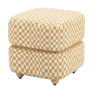 HomeRoots 19" Vibrant Yellow Fabric Ottoman - Stylish Footrest, Extra Seat, or Modern Table for Any Space 668897