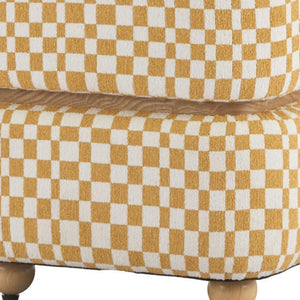 HomeRoots 19" Vibrant Yellow Fabric Ottoman - Stylish Footrest, Extra Seat, or Modern Table for Any Space 668897
