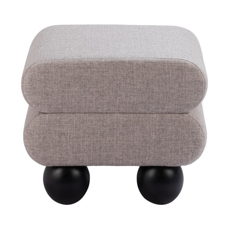 HomeRoots 20 Inch Square Upholstered Ottoman with Wood Frame for Living Room Accent Seating 668899