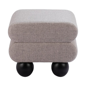 20 Inch Square Upholstered Ottoman with Wood Frame for Living Room Accent Seating