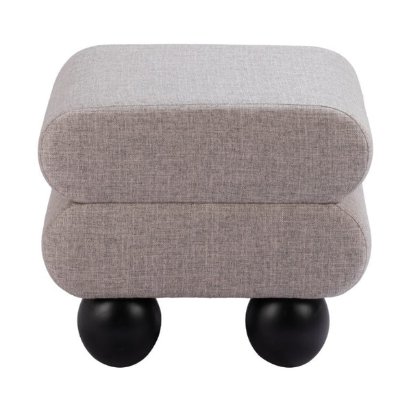20 Inch Square Upholstered Ottoman with Wood Frame for Living Room Accent Seating