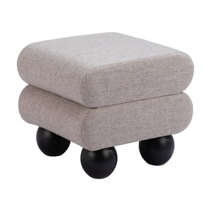 20 Inch Square Upholstered Ottoman with Wood Frame for Living Room Accent Seating