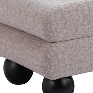 20 Inch Square Upholstered Ottoman with Wood Frame for Living Room Accent Seating