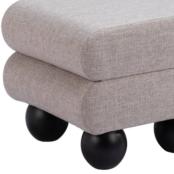 20 Inch Square Upholstered Ottoman with Wood Frame for Living Room Accent Seating