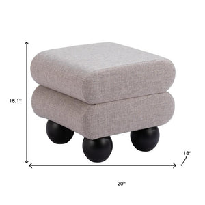20 Inch Square Upholstered Ottoman with Wood Frame for Living Room Accent Seating