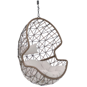 HomeRoots 35" Gray Steel Outdoor Egg Chair - Stylish Ergonomic Comfort for Patios, Sunrooms & Modern Spaces 668922
