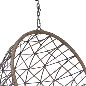 HomeRoots 35" Gray Steel Outdoor Egg Chair - Stylish Ergonomic Comfort for Patios, Sunrooms & Modern Spaces 668922