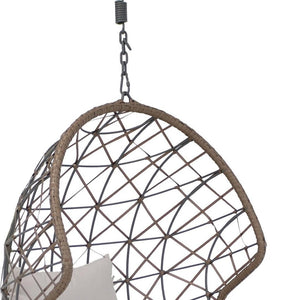 HomeRoots 35" Gray Steel Outdoor Egg Chair - Stylish Ergonomic Comfort for Patios, Sunrooms & Modern Spaces 668922