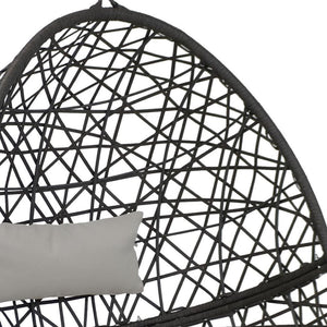 HomeRoots 38" Gray Steel Outdoor Egg Chair - Durable, Stylish & Versatile Seating for Patios, Sunrooms & More 668924