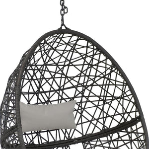 HomeRoots 38" Gray Steel Outdoor Egg Chair - Durable, Stylish & Versatile Seating for Patios, Sunrooms & More 668924