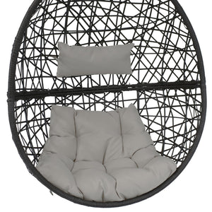 HomeRoots 38" Gray Steel Outdoor Egg Chair - Durable, Stylish & Versatile Seating for Patios, Sunrooms & More 668924