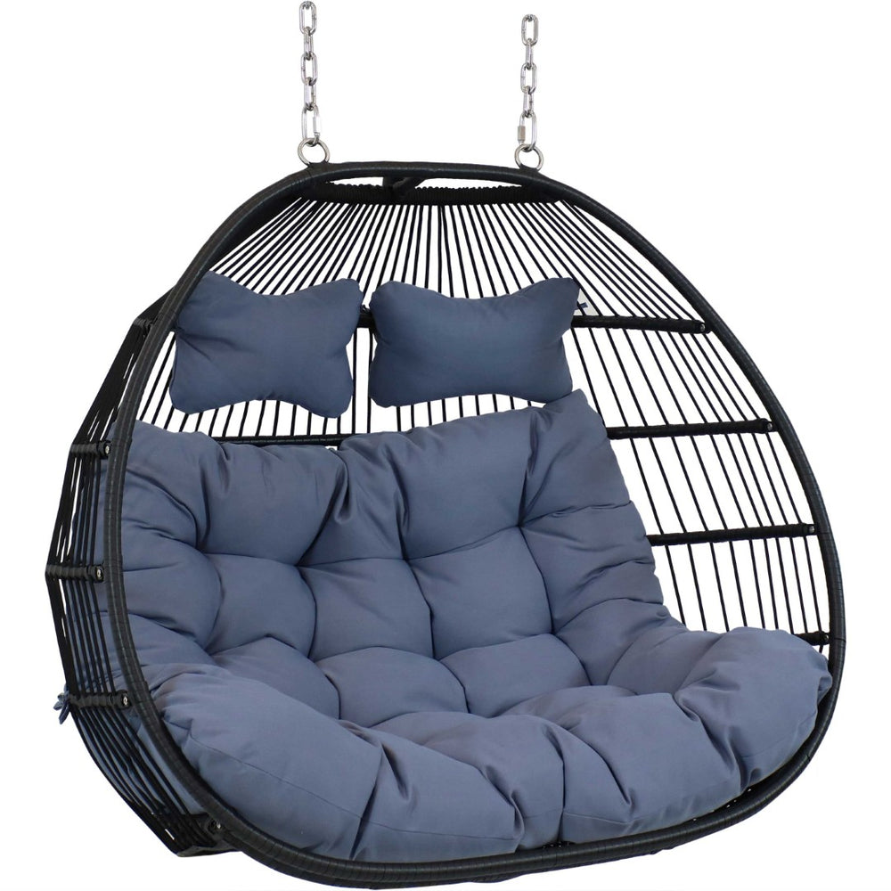 HomeRoots 51" Gray Steel Outdoor Egg Chair – Stylish, Durable & Comfortable for Patio, Porch, or Indoor Use 668926