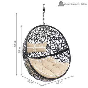 HomeRoots 38" Yellow Steel Outdoor Egg Chair – Cozy, Weather-Resistant, and Stylish for Indoor/Outdoor Relaxation 668927