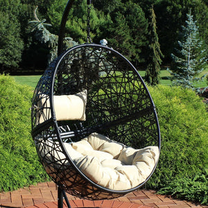 HomeRoots 38" Yellow Steel Outdoor Egg Chair – Cozy, Weather-Resistant, and Stylish for Indoor/Outdoor Relaxation 668927