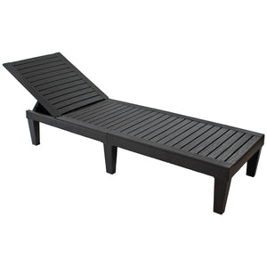 HomeRoots Set of Two Black Heavy-Duty Chaise Lounges - Stylish, Durable Outdoor Seating for Ultimate Relaxation 668928