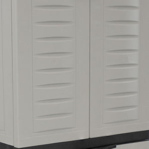 HomeRoots 57" Heavy-Duty Plastic Utility Cabinet with Stylish Black & Gray Finish - Ideal for Organized Storage Solutions 668933