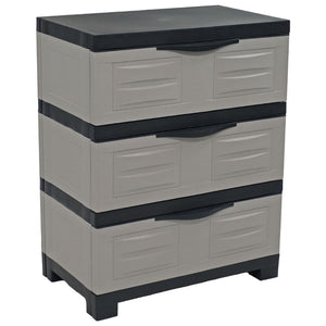 HomeRoots 30" Gray and Black Heavy-Duty Utility Cabinet with 3 Drawers – Space-Saving Storage Solution for Home 668934