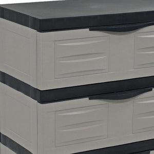 HomeRoots 30" Gray and Black Heavy-Duty Utility Cabinet with 3 Drawers – Space-Saving Storage Solution for Home 668934