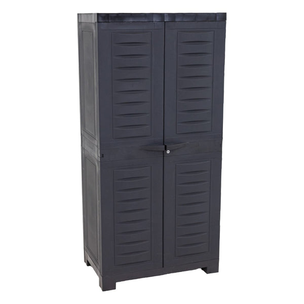 HomeRoots 49" Heavy-Duty Dark Gray Locking Utility Cabinet for Secure Storage in Garages, Basements & More 668935