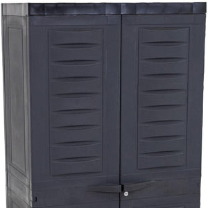 HomeRoots 49" Heavy-Duty Dark Gray Locking Utility Cabinet for Secure Storage in Garages, Basements & More 668935